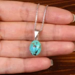 گردنبند فیروزه زنانه دورو تراش کد 27846