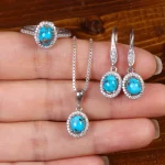 نیم ست فیروزه زنانه کد 27916