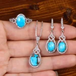 نیم ست فیروزه زنانه کد 27918