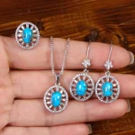 نیم ست فیروزه زنانه کد 27919