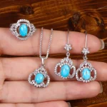 نیم ست فیروزه زنانه کد 27922