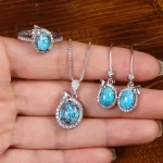 نیم ست فیروزه زنانه کد 27923