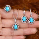 نیم ست فیروزه زنانه کد 27925