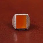 انگشتر عقیق مردانه کد 28268