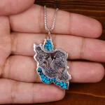 گردنبند فیروزه کوب طرح ایران کد 28410