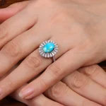 انگشتر فیروزه شجری زنانه کد 28412