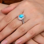 انگشتر فیروزه عجمی زنانه کد 28421