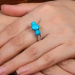 انگشتر فیروزه عجمی زنانه کد 28437