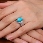 انگشتر فیروزه شجری زنانه کد 28453
