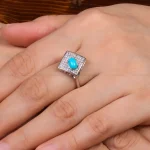 انگشتر فیروزه عجمی زنانه کد 28486