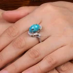 انگشتر فیروزه شجری زنانه کد 28492