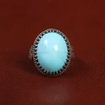 انگشتر فیروزه عجمی مردانه کد 28519