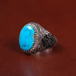 انگشتر فیروزه شجری مردانه کد 27804
