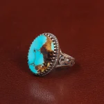 انگشتر فیروزه شجری مردانه کد 28559