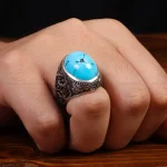 انگشتر فیروزه شجری مردانه کد 27792