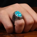 انگشتر فیروزه شجری مردانه کد 27793