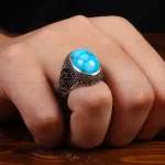 انگشتر فیروزه شجری مردانه کد 27795