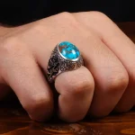انگشتر فیروزه شجری مردانه کد 27796