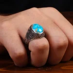 انگشتر فیروزه شجری مردانه کد 27798
