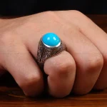 انگشتر فيروزه عجمی مردانه کد 27801