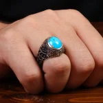 انگشتر فیروزه شجری مردانه کد 27808