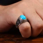 انگشتر فيروزه عجمی مردانه کد 27812