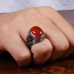 انگشتر عقیق مردانه کد 27900