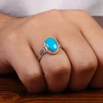 انگشتر فیروزه عجمی مردانه کد 27977