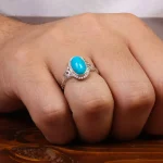 انگشتر فیروزه عجمی مردانه کد 27982