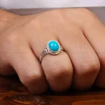 انگشتر فیروزه عجمی مردانه کد 27992