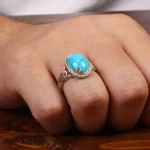 انگشتر فیروزه شجری مردانه کد 28011