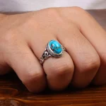 انگشتر فیروزه شجری مردانه کد 28013