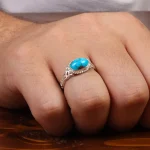 انگشتر فیروزه شجری مردانه کد 28016