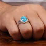 انگشتر فیروزه شجری مردانه کد 28017