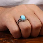 انگشتر فیروزه عجمی مردانه کد 28021