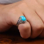انگشتر فیروزه شجری مردانه کد 28023