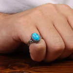 انگشتر فیروزه شجری مردانه کد 28026