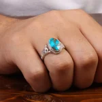 انگشتر فیروزه شجری مردانه کد 28028
