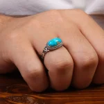 انگشتر فیروزه شجری مردانه کد 28030