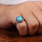 انگشتر فیروزه شجری مردانه کد 28032