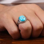 انگشتر فیروزه شجری مردانه کد 28035