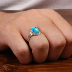 انگشتر فیروزه شجری مردانه کد 28036