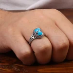 انگشتر فیروزه شجری مردانه کد 28038
