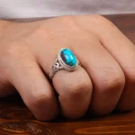انگشتر فیروزه شجری مردانه کد 28039