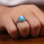 انگشتر فیروزه شجری مردانه کد 28042