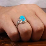 انگشتر فیروزه شجری مردانه کد 28045