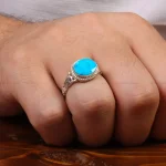 انگشتر فیروزه شجری مردانه کد 28049