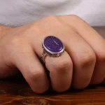 انگشتر عقیق سوسنی مردانه کد 28059