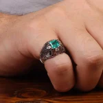 انگشتر زمرد مردانه کد 28060