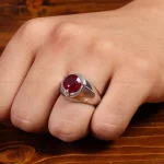 انگشتر یاقوت سرخ مردانه کد 28265